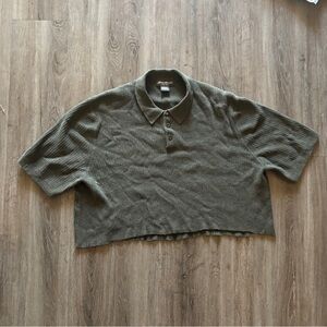 cropped slouchy polo